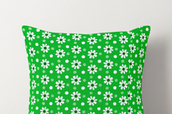 White Floral Seamless Pattern - Green Digital Paper Product Image 3
