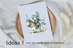 Adorable Knight Clipart PNG, Fantasy Warrior Illustration Product Image 3
