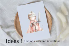 Adorable Pink Knight Clipart PNG, Fantasy Warrior Art Product Image 3