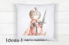 Adorable Pink Knight Clipart PNG, Fantasy Warrior Art Product Image 4