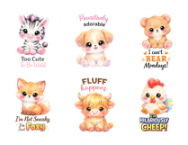 86 Cute Funny Animal Quotes PNG Bundle for Shirts and Mugs Product Image 14