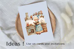 Charming Grandma in Vintage Kitchen Cooking PNG Clipart Product Image 3