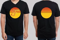 Retro Vintage Sunset | F Letter in a Retro Vintage Circle Product Image 2