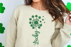 Lucky Dandelion Flower SVG | ST Patricks Day SVG T Shirt PNG Product Image 2