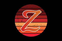 Z Letter in a Retro Vintage | Circle Retro Vintage Sunset Product Image 2