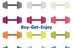 Dumbbell Clipart - Gym Icon clipart - Gym Tool Clipart Product Image 2