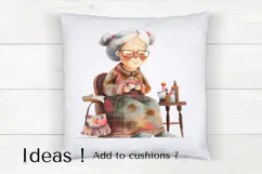 Cozy Grandma Clipart PNG for Nostalgic and Cute Designs Product Image 4