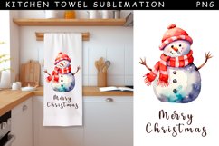 Snowman Kitchen Towel | Christmas Towel Sublimation Product Image 1