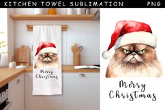 Christmas Cat Kitchen Towel | Christmas Towel Sublimation Product Image 1