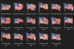 American Flag PNG 4th of July Watercolor Clipart Product Image 2
