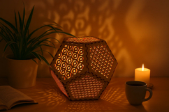 3D Icosahedron Lantern Laser Cut| Shadow Lamp |Desktop Lamp Product Image 2