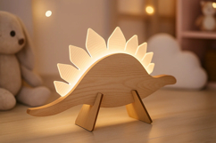 Wood &amp; Acrylic Glow Lamp Laser Cut|Home Décor|Table Led Lamp Product Image 1