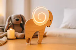 Wood & Acrylic Glow Lamp Laser Cut|Home Décor|Table Led Lamp Product Image 1