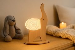 Wood &amp; Acrylic Glow Lamp Laser Cut|Home Décor|Table Led Lamp Product Image 1