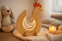 Wood & Acrylic Glow Lamp Laser Cut|night light laser cut Product Image 1