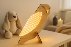 Wood &amp; Acrylic Glow Lamp Laser Cut|Home Décor|Table Led Lamp Product Image 1