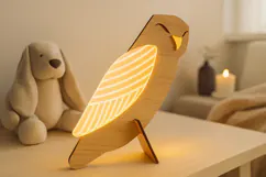 Wood & Acrylic Glow Lamp Laser Cut|Home Décor|Table Led Lamp Product Image 1
