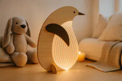 Wood & Acrylic Glow Lamp Laser Cut|Home Décor|Table Led Lamp Product Image 1