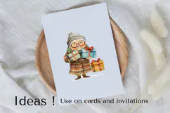 Christmas Grandma Clipart PNG Funny Festive Gift Design Product Image 3