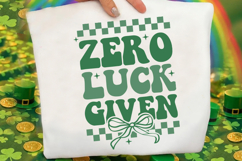 Zero Luck Given SVG | Retro St Patricks Day Coquetter Bow Product Image 4