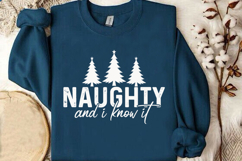 Naughty And I Know It | Funny Christmas SVG | Christmas Tree Product Image 4