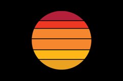 Retro Vintage Sunset |E Letter in a Retro Vintage Circle Product Image 4