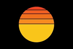 Retro Vintage Sunset | F Letter in a Retro Vintage Circle Product Image 4