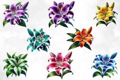 Watercolor Lily Clipart Bundle Product Image 7