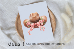 Floral Cowboy Hat Clipart PNG Western Country Aesthetic Product Image 3