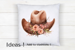 Western Floral Cowboy Hat Clipart PNG for Country Designs Product Image 4