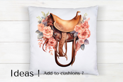 Western Saddle Clipart PNG Floral Rustic Equestrian Art Product Image 4
