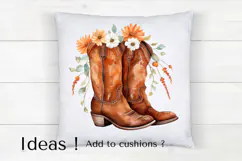 Floral Cowboy Boots Clipart PNG Rustic Western Design Product Image 4