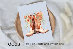 Floral Cowboy Boots Western Wedding PNG Clipart Product Image 3