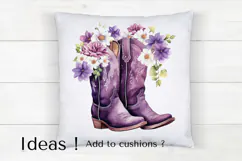 Western Floral Cowboy Boots Clipart PNG Country Farmhouse Product Image 4
