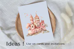Fairy Tale Castle Clipart PNG, Pink Princess Castle Art Product Image 3
