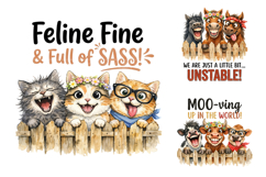 Funny Peeking Animal Sublimation PNG Product Image 2