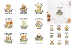Baby Shower Animal Bath Clipart PNG Product Image 2
