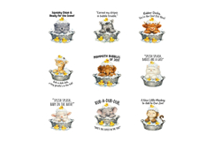 Baby Shower Animal Bath Clipart PNG Product Image 3