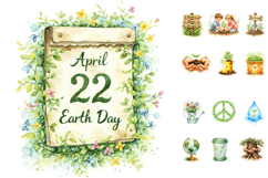 Eco Friendly Earth Day Clipart PNG Product Image 1