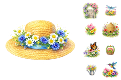 Watercolor Spring Garden Clipart Bundle Product Image 2