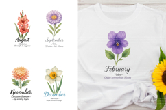 Birth Month Flowers PNG, Botanical Wildflower Floral Design Product Image 3