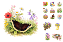 Watercolor Spring Garden Clipart Bundle Product Image 3