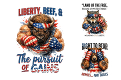 Funny Patriotic Animal Sublimation PNG Product Image 3
