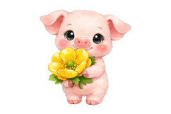 Cute Spring Baby Animal Watercolor Clipart Bundle Product Image 5