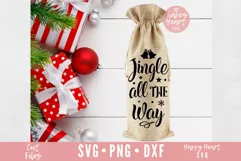 Jingle All The Way SVG, Christmas Wine Bag SVG Product Image 1