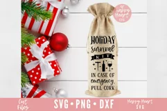 Holiday Survival Kit SVG, Christmas Wine Bag SVG Product Image 1