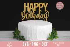 Birthday Cake Topper SVG, Happy Birthday SVG Product Image 1