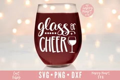 Glass Of Cheer SVG, Christmas Wine SVG Product Image 1