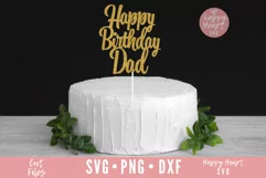 Happy Birthday Dad Cake Topper SVG, Birthday Cake Topper SVG Product Image 2