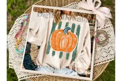 Pumpkin Striped PNG Sublimation Shirt De Product Image 2